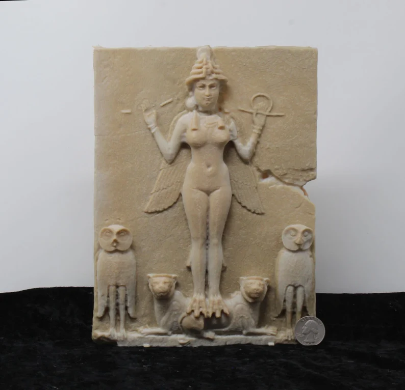 3D printed Burney Relief Replica of Lilith or Ishtar