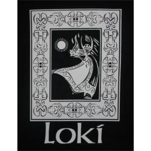 Loki Block Viking God Norse T-Shirt White Ink