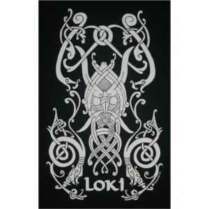 Loki Knot Rune Viking God Norse T-Shirt White Ink