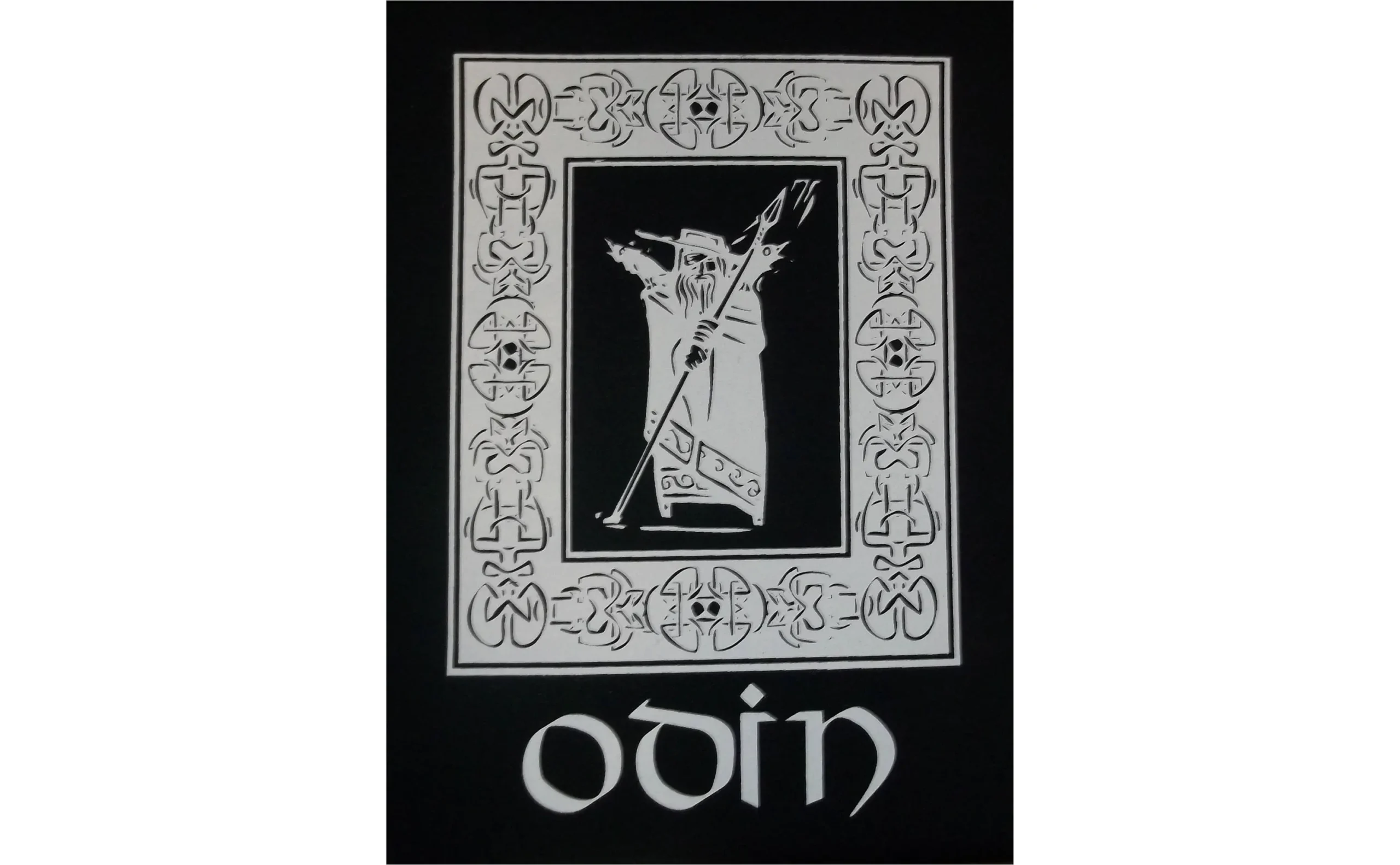 Odin Block Norse Viking T-Shirt White Ink