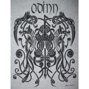 Odinn Odin Knot Rune Viking God Norse T-Shirt Black Ink