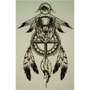 Medicine Wheel Shield Buffalo Spirit Native American Indian T-Shirt