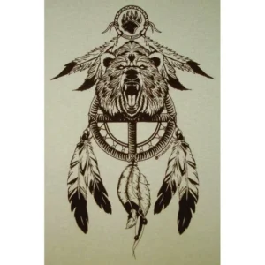 Medicine Wheel Shield Bear Spirit Native American Indian T-Shirt