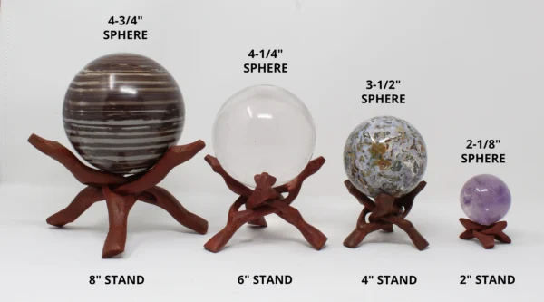 Wood Sphere Stand, Stained, 4 Sizes – Ancient Stone Inspirations