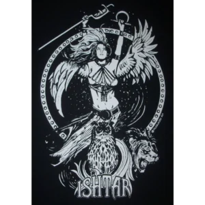 Ishtar Babylonian Mesopotamian Goddess Pagan T-Shirt White Ink