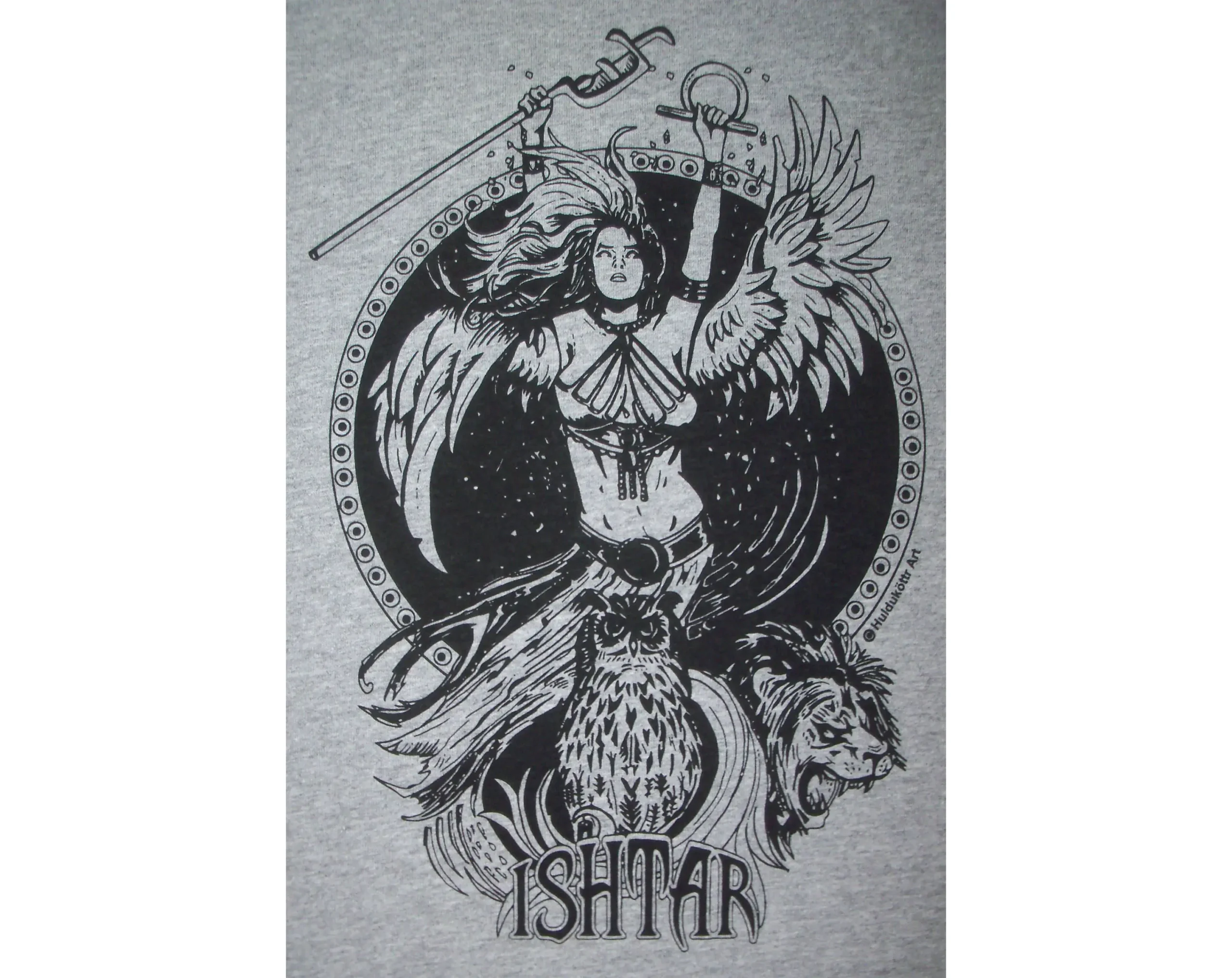 Ishtar Babylonian Mesopotamian Goddess Pagan T-Shirt Black Ink