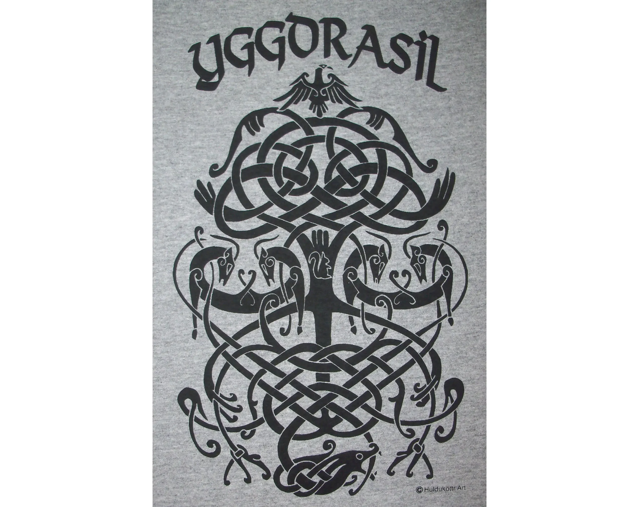 Yggdrasil Norse Tree of Life Viking T-Shirt Black Ink