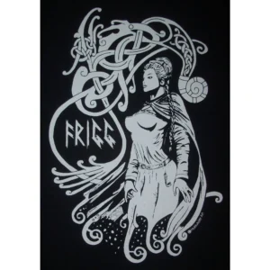 Frigg Frigga Aesir Goddess Rune Norse Viking T-Shirt White Ink