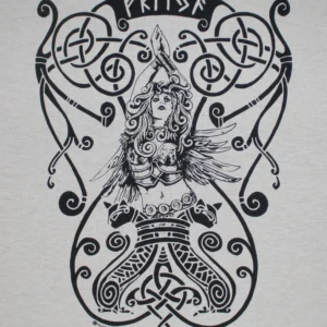 Freya Freyja Goddess Norse Viking Rune T-Shirt Black Ink