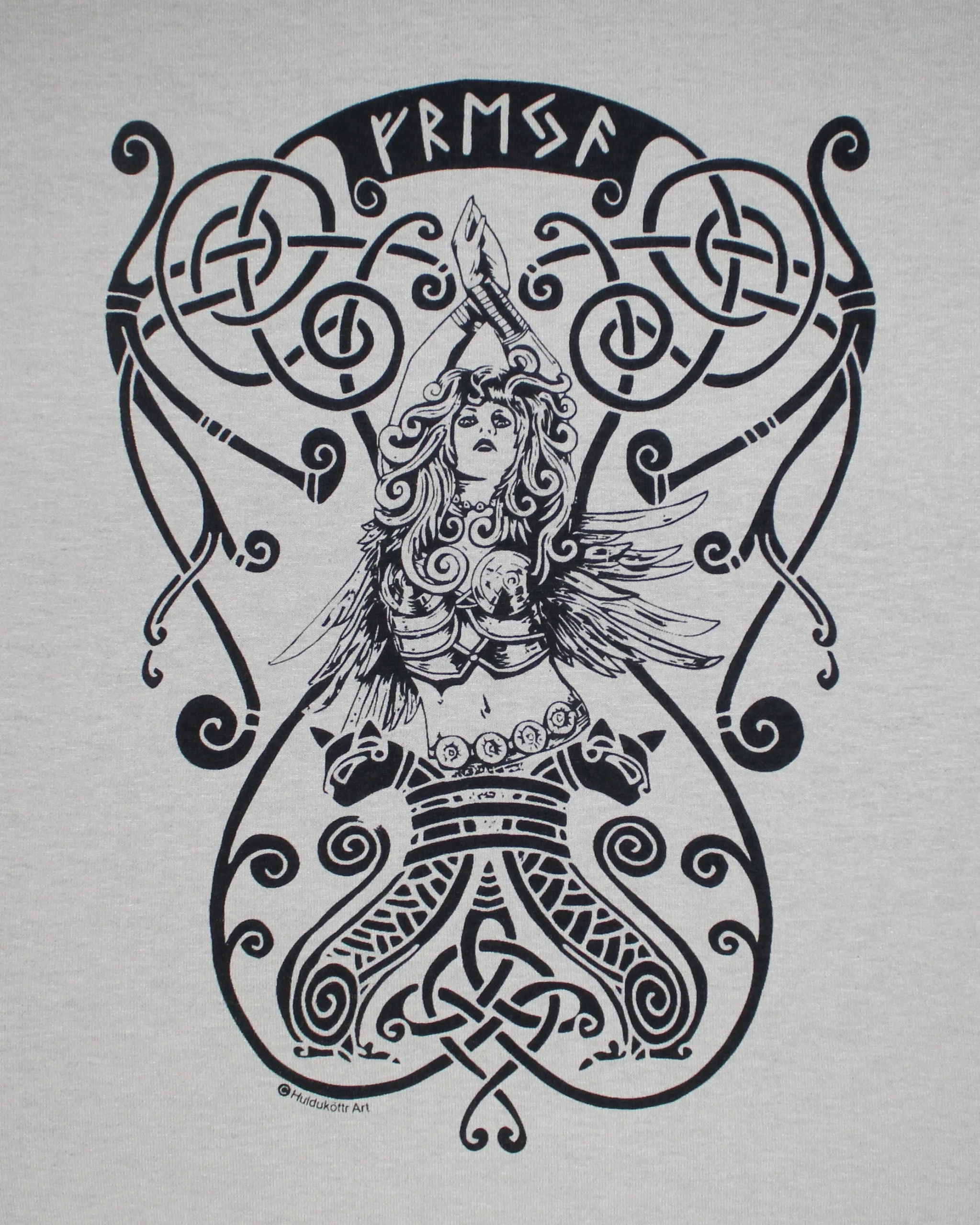 Freya Freyja Goddess Norse Viking Rune T-Shirt Black Ink