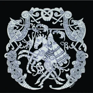 Odin Sleipnir Valknut Norse Viking T-Shirt White Ink