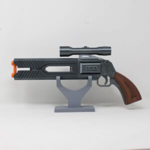 Mandalorian Inspired DT10 Blaster with Stand, 3D Printed Replica Cosplay Fan Art