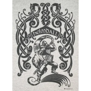 Heimdall Heimdallr Rune Viking God Norse T-Shirt Black Ink