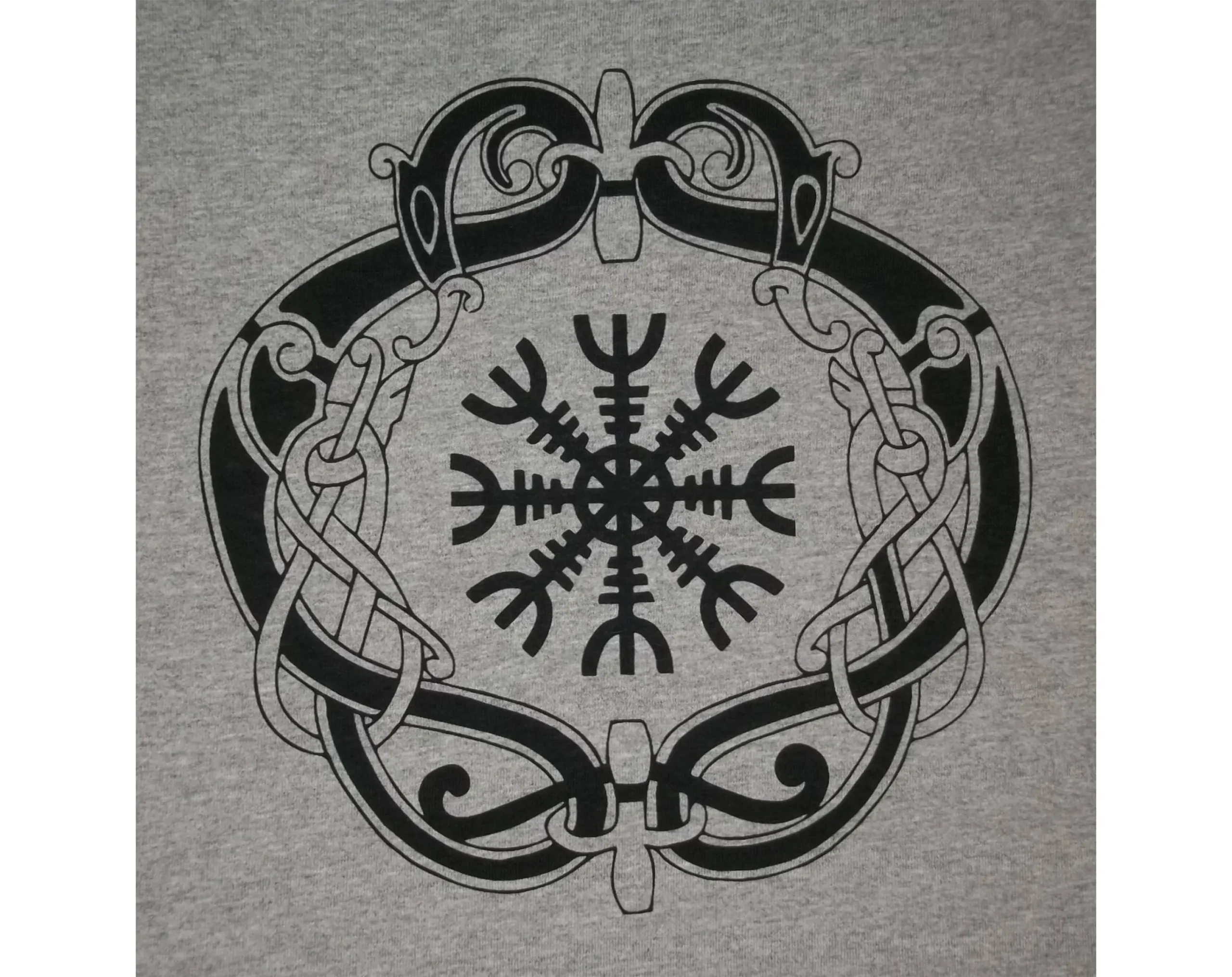 Aegishjalmar Aegishjalmur Helm of Awe Norse Viking Rune T-Shirt Black Ink New