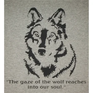 Gaze Into The Eyes Of A Wolf Soul T-Shirt Black Ink