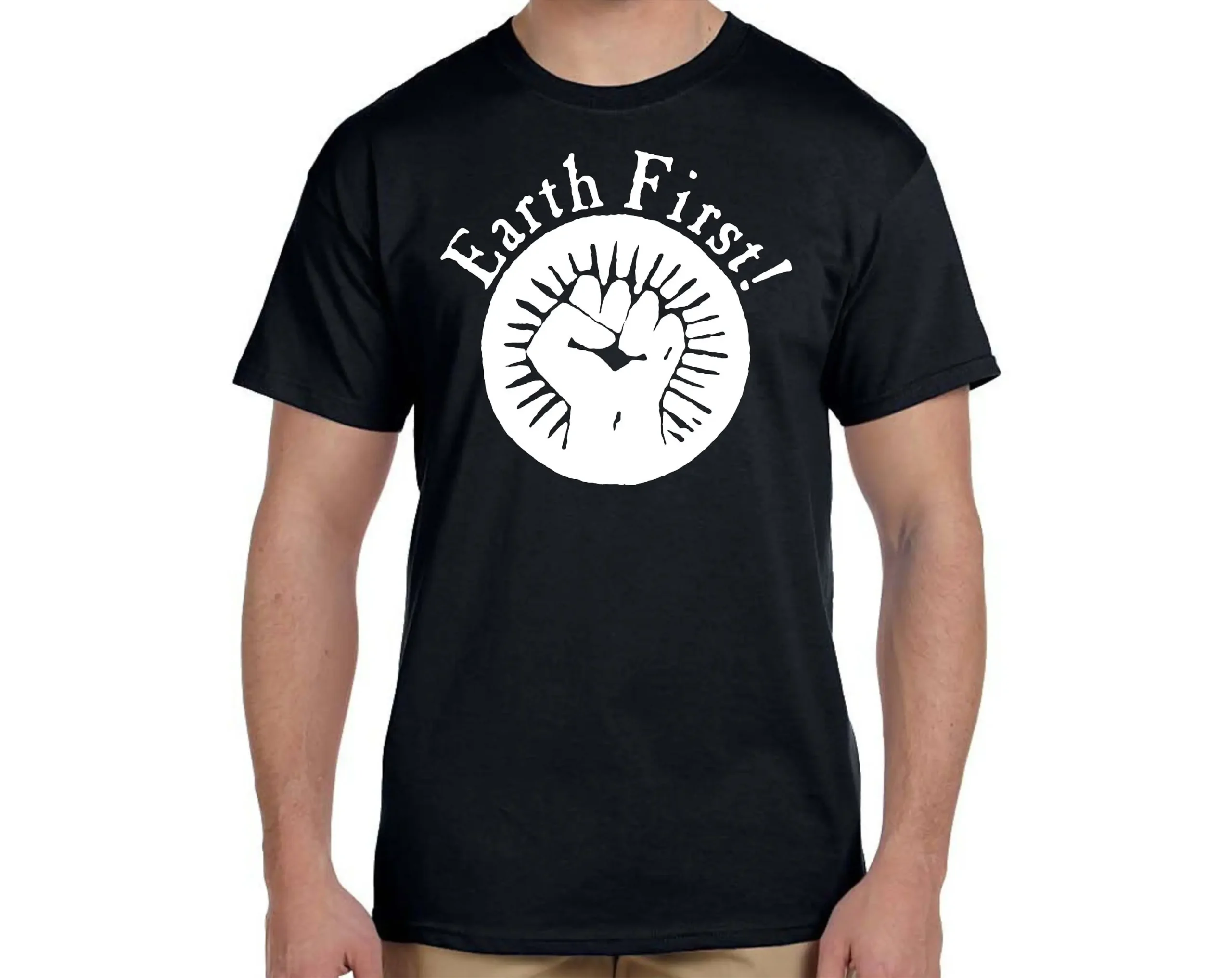 Earth First In Defense Of Mother, Activist T-Shirt WH - Image 4