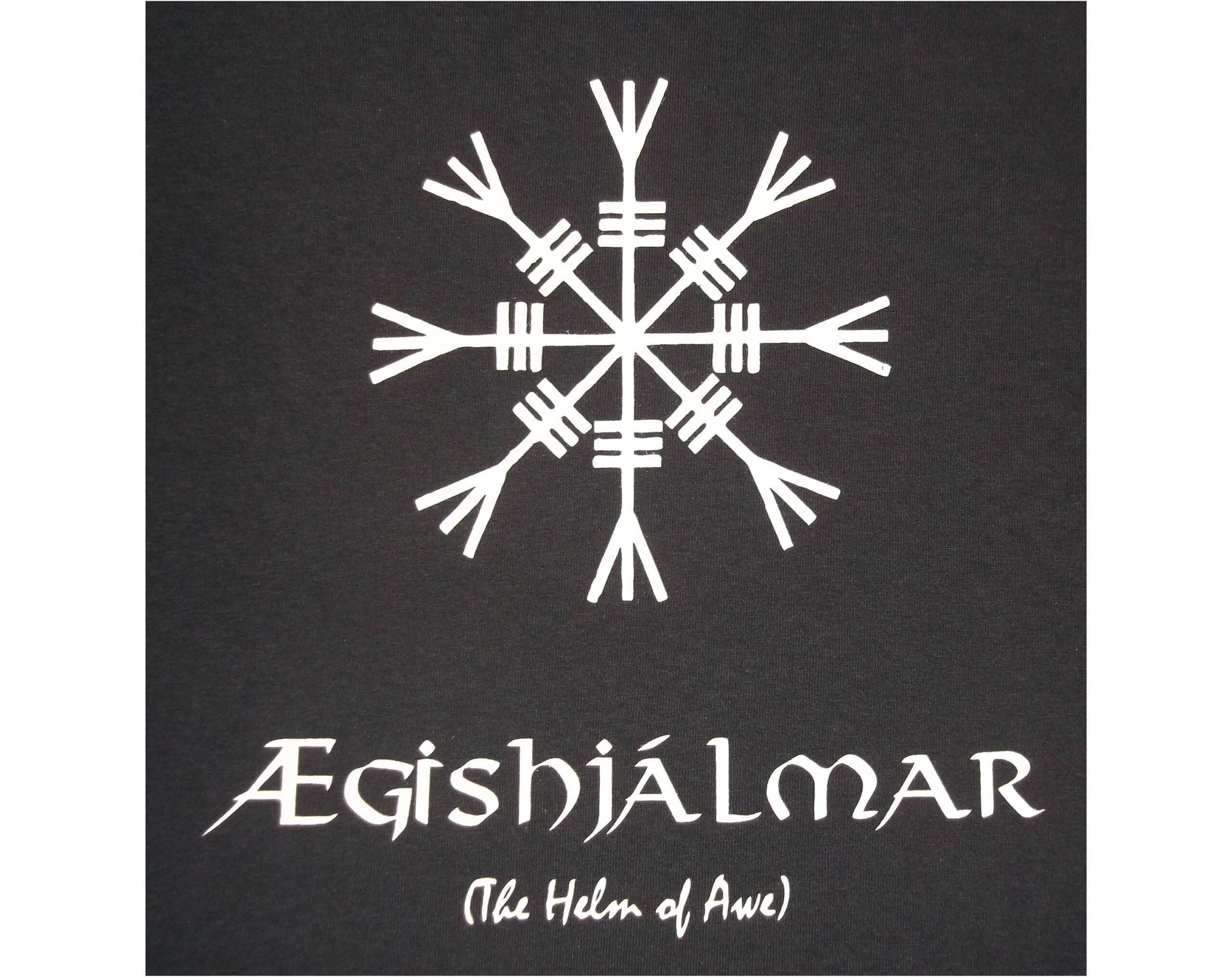 Aegishjalmar Aegishjalmur Knot Helm of Awe Norse Viking Rune T-Shirt White Ink Old