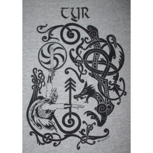 Tyr Norse Viking God Rune T-Shirt Black Ink