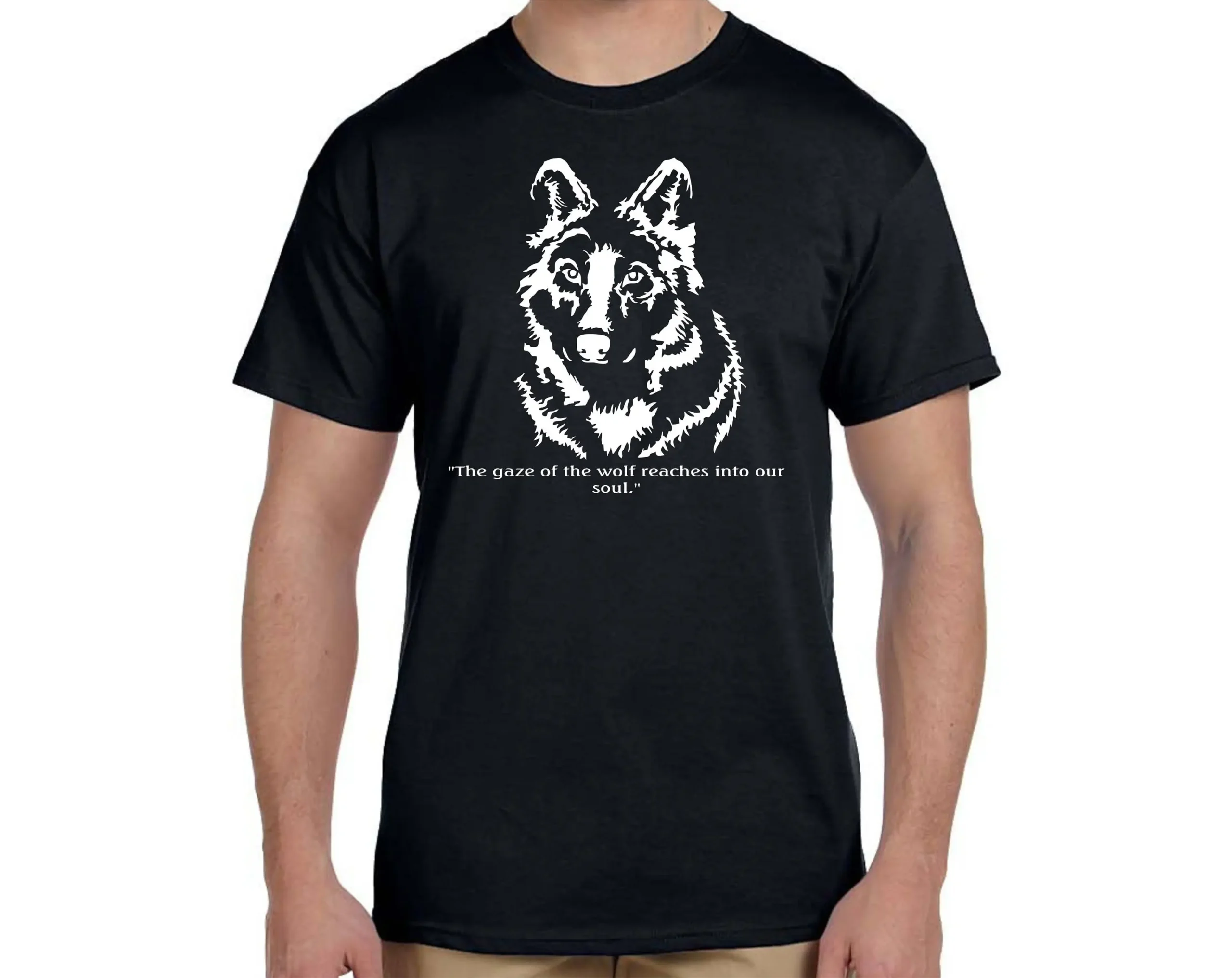 Gaze Into The Eyes Of A Wolf Soul T-Shirt WH - Image 3