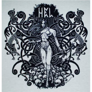 Hel Norse Goddess of the Underworld T-Shirt Black Ink