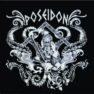 Poseidon Greek God of the Sea T-Shirt White Ink