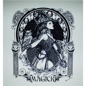 Magic Magik Witch Pagan Wiccan T-Shirt Black Ink