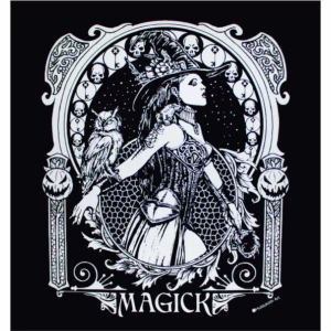 Magic Magik Witch Pagan Wiccan T-Shirt White Ink