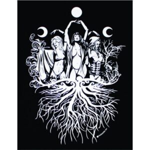 Maiden Mother Crone Wiccan Pagan Goddess T-Shirt White Ink