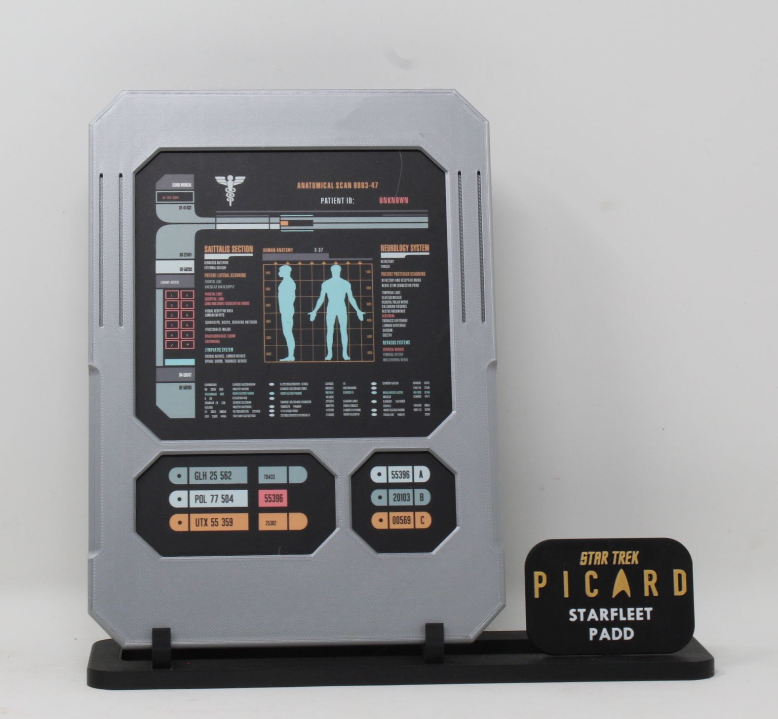 Star Trek Picard Season 3 Personal Access Display Device (PADD) Anatomical Scan Cosplay Fan Art Replica Prop