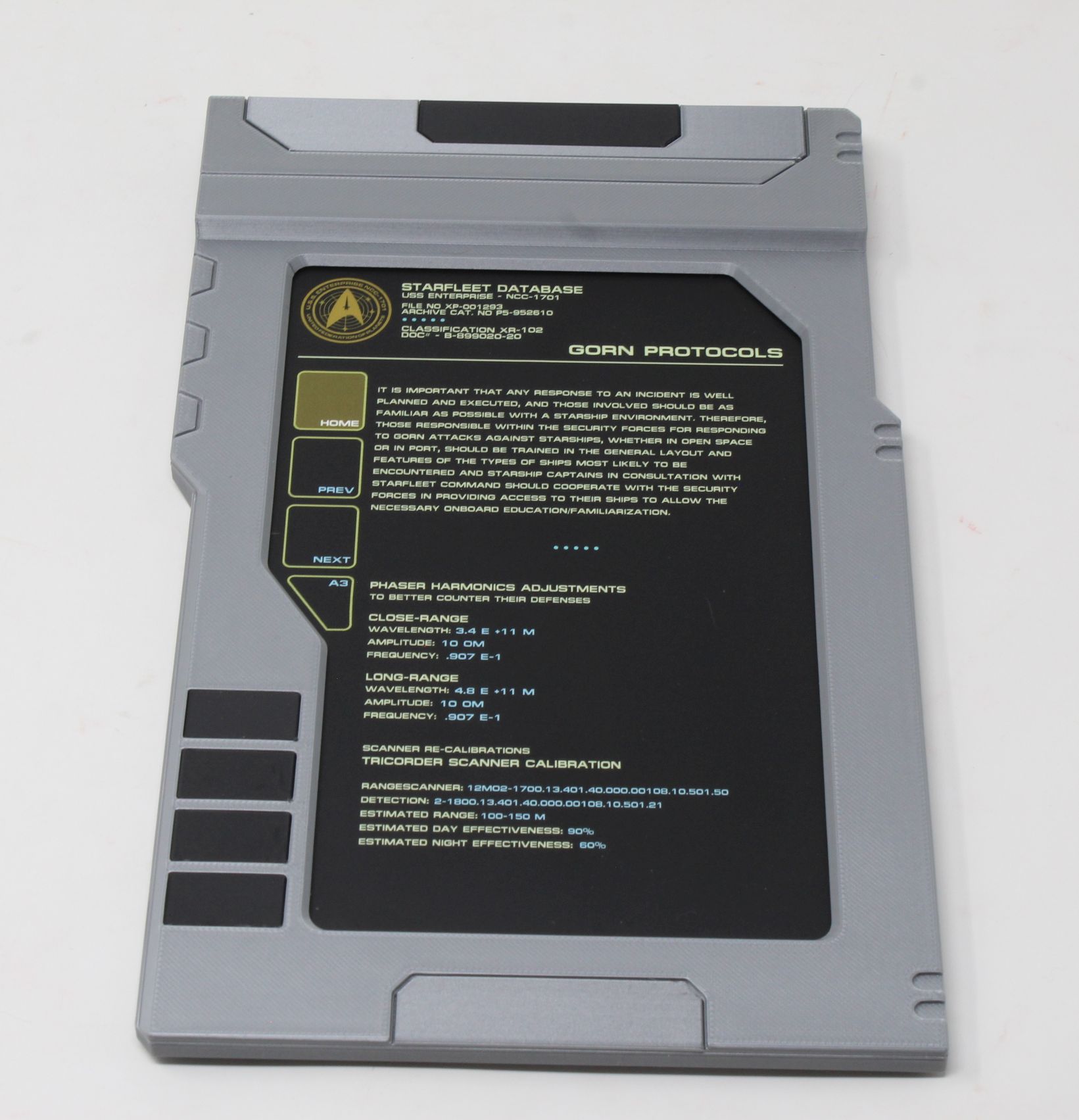 Star Trek Strange New Worlds Personal Access Display Device (PADD) Gorn Protocol Cosplay Fan Art Replica Prop SNW - Image 2