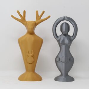 Large Silver Goddess & Gold God Set 9" Pagan Wicca
