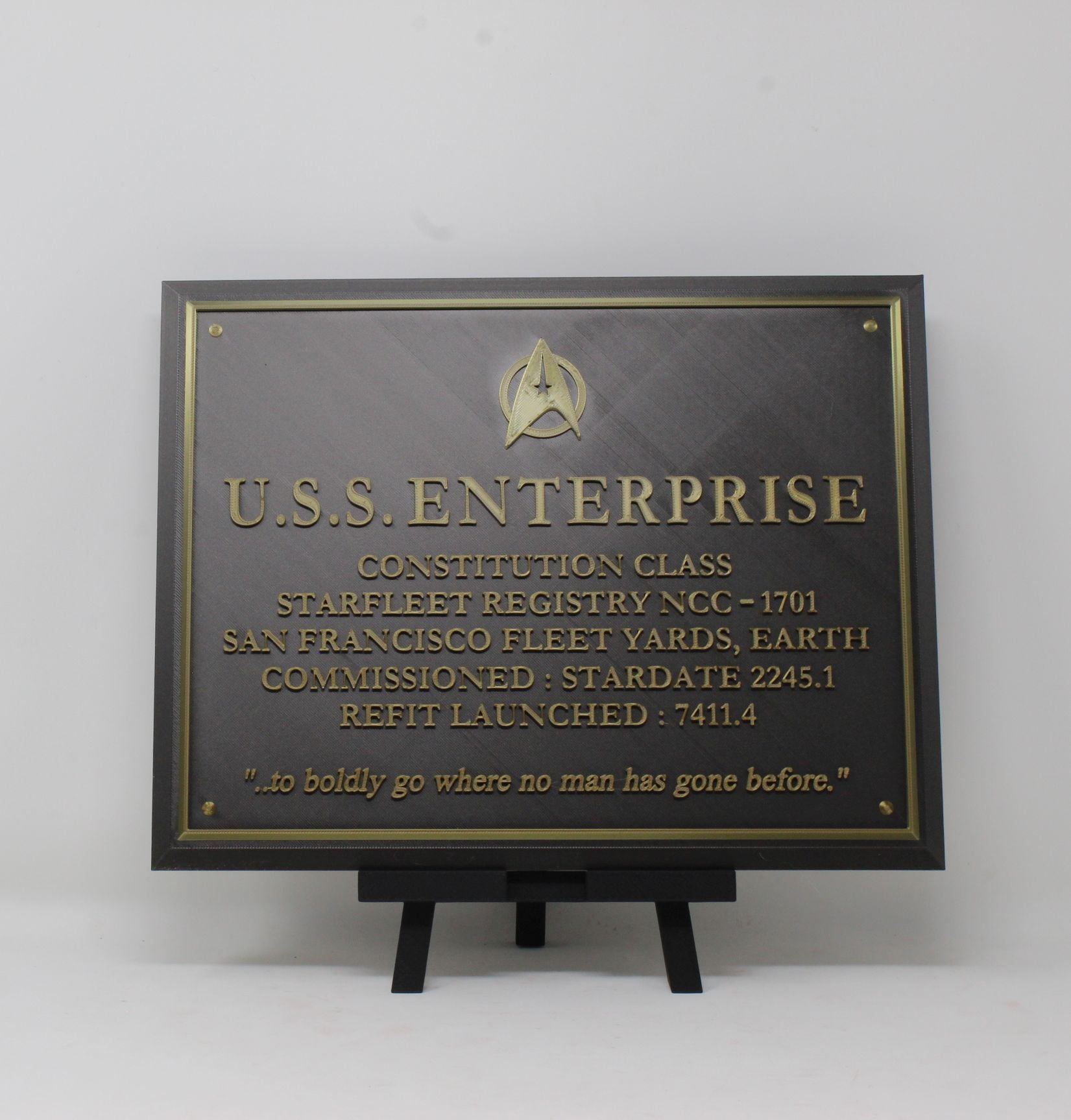Star Trek U.S.S. Enterprise Refit Dedication 12" Wall Plaque